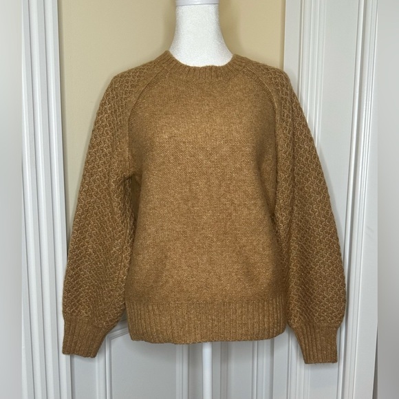 J. Crew Honeycomb Balloon~Sleeve Crewneck Sweater Size XS - Picture 3 of 11